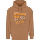 Retirement Plan Biker Motorcycle Motorbike Mens 80% Cotton Hoodie Caramel Latte