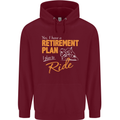 Retirement Plan Biker Motorcycle Motorbike Mens 80% Cotton Hoodie Maroon