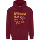 Retirement Plan Biker Motorcycle Motorbike Mens 80% Cotton Hoodie Maroon