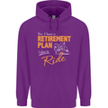 Retirement Plan Biker Motorcycle Motorbike Mens 80% Cotton Hoodie Purple