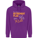 Retirement Plan Biker Motorcycle Motorbike Mens 80% Cotton Hoodie Purple