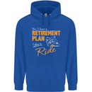 Retirement Plan Biker Motorcycle Motorbike Mens 80% Cotton Hoodie Royal Blue