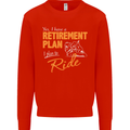 Retirement Plan Biker Motorcycle Motorbike Mens Sweatshirt Jumper Bright Red