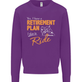Retirement Plan Biker Motorcycle Motorbike Mens Sweatshirt Jumper Purple