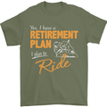 Retirement Plan Biker Motorcycle Motorbike Mens T-Shirt Cotton Gildan Military Green