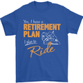 Retirement Plan Biker Motorcycle Motorbike Mens T-Shirt Cotton Gildan Royal Blue