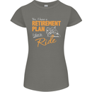 Retirement Plan Biker Motorcycle Motorbike Womens Petite Cut T-Shirt Charcoal