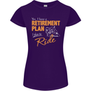 Retirement Plan Biker Motorcycle Motorbike Womens Petite Cut T-Shirt Purple