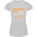 Retirement Plan Biker Motorcycle Motorbike Womens Petite Cut T-Shirt Sports Grey