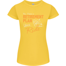 Retirement Plan Biker Motorcycle Motorbike Womens Petite Cut T-Shirt Yellow