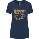 Retirement Plan Biker Motorcycle Motorbike Womens Wider Cut T-Shirt Navy Blue