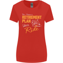 Retirement Plan Biker Motorcycle Motorbike Womens Wider Cut T-Shirt Red