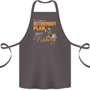 Retirement Plan Fishing Funny Fisherman Cotton Apron 100% Organic Dark Grey