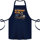 Retirement Plan Fishing Funny Fisherman Cotton Apron 100% Organic Navy Blue