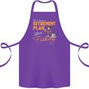 Retirement Plan Fishing Funny Fisherman Cotton Apron 100% Organic Purple