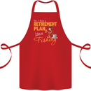 Retirement Plan Fishing Funny Fisherman Cotton Apron 100% Organic Red
