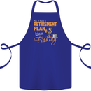 Retirement Plan Fishing Funny Fisherman Cotton Apron 100% Organic Royal Blue