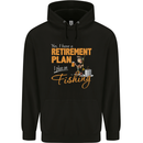 Retirement Plan Fishing Funny Fisherman Mens 80% Cotton Hoodie Black