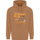 Retirement Plan Fishing Funny Fisherman Mens 80% Cotton Hoodie Caramel Latte