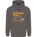 Retirement Plan Fishing Funny Fisherman Mens 80% Cotton Hoodie Charcoal