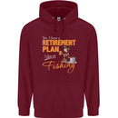 Retirement Plan Fishing Funny Fisherman Mens 80% Cotton Hoodie Maroon
