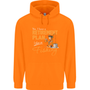 Retirement Plan Fishing Funny Fisherman Mens 80% Cotton Hoodie Orange