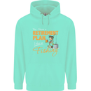 Retirement Plan Fishing Funny Fisherman Mens 80% Cotton Hoodie Peppermint