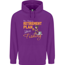 Retirement Plan Fishing Funny Fisherman Mens 80% Cotton Hoodie Purple