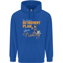 Retirement Plan Fishing Funny Fisherman Mens 80% Cotton Hoodie Royal Blue