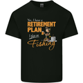 Retirement Plan Fishing Funny Fisherman Mens Cotton T-Shirt Tee Top Black