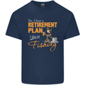 Retirement Plan Fishing Funny Fisherman Mens Cotton T-Shirt Tee Top Navy Blue