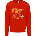 Retirement Plan Fishing Funny Fisherman Mens Sweatshirt Jumper Bright Red