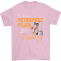 Retirement Plan Fishing Funny Fisherman Mens T-Shirt Cotton Gildan Light Pink