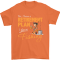 Retirement Plan Fishing Funny Fisherman Mens T-Shirt Cotton Gildan Orange