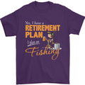 Retirement Plan Fishing Funny Fisherman Mens T-Shirt Cotton Gildan Purple