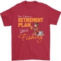 Retirement Plan Fishing Funny Fisherman Mens T-Shirt Cotton Gildan Red