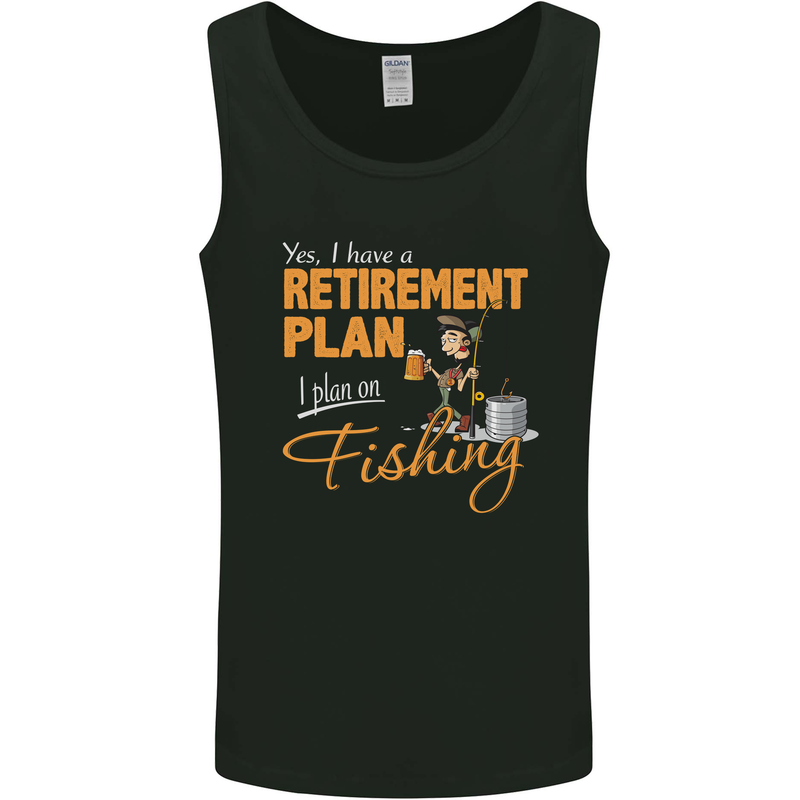 Retirement Plan Fishing Funny Fisherman Mens Vest Tank Top Black