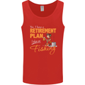 Retirement Plan Fishing Funny Fisherman Mens Vest Tank Top Red