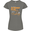 Retirement Plan Fishing Funny Fisherman Womens Petite Cut T-Shirt Charcoal
