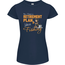 Retirement Plan Fishing Funny Fisherman Womens Petite Cut T-Shirt Navy Blue