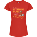 Retirement Plan Fishing Funny Fisherman Womens Petite Cut T-Shirt Red