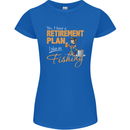 Retirement Plan Fishing Funny Fisherman Womens Petite Cut T-Shirt Royal Blue