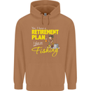Retirement Plan I Plan on Fishing Fisherman Mens 80% Cotton Hoodie Caramel Latte