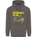 Retirement Plan I Plan on Fishing Fisherman Mens 80% Cotton Hoodie Charcoal