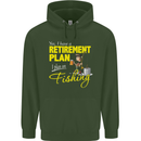 Retirement Plan I Plan on Fishing Fisherman Mens 80% Cotton Hoodie Forest Green