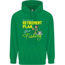 Retirement Plan I Plan on Fishing Fisherman Mens 80% Cotton Hoodie Irish Green