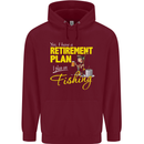 Retirement Plan I Plan on Fishing Fisherman Mens 80% Cotton Hoodie Maroon