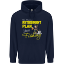 Retirement Plan I Plan on Fishing Fisherman Mens 80% Cotton Hoodie Navy Blue