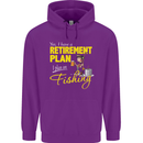 Retirement Plan I Plan on Fishing Fisherman Mens 80% Cotton Hoodie Purple