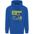 Retirement Plan I Plan on Fishing Fisherman Mens 80% Cotton Hoodie Royal Blue